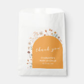 秋ボホワイルドフラワーアーチベイビーシャワーありがとう フェイバーバッグ (正面)