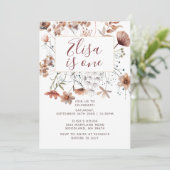 秋ボホワイルドフラワーズ1st誕生日パーティーインビタット 招待状 (スタンド正面)