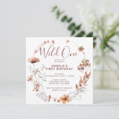 秋ボホワイルドフラワーズ1st誕生日パーティーインビタット 招待状 (スタンド正面)