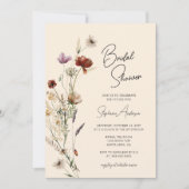 秋ボホワイルドフラワーブライダルシャワー 招待状 (正面)