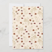 秋ボホワイルドフラワーブライダルシャワー 招待状 (裏面)