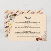 秋ボホワイルドフラワー結婚ズ エンクロージャーカード (正面/裏面)