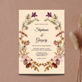 秋ボホワイルドフラワー結婚式招待状 招待状