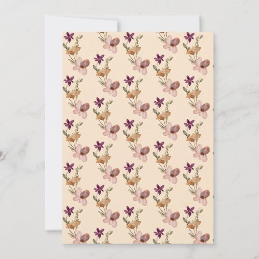 秋ボホワイルドフラワー結婚式招待状 招待状 (裏面)