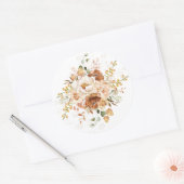 秋ボホー焦げオレンジ色の花ガーデン結婚ズ ラウンドシール (封筒)