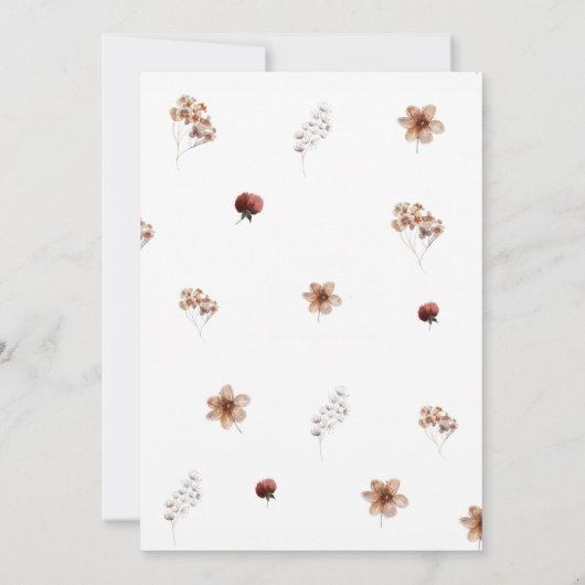 秋ボホ我々の小さな野生の1つの活性化している 招待状 (裏面)