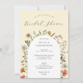 秋ボホ春ワイルドフラワーアーチブライダルシャワー 招待状 (正面)