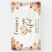 秋ボホ素朴パンプキンオンダーフル誕生日 横断幕 (縦)