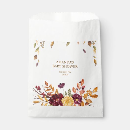 秋ボホ素朴赤ちゃんシャワー フェイバーバッグ (正面)