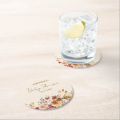 秋ボホ素朴赤ちゃんシャワー ラウンドペーパーコースター (インサイチュ)