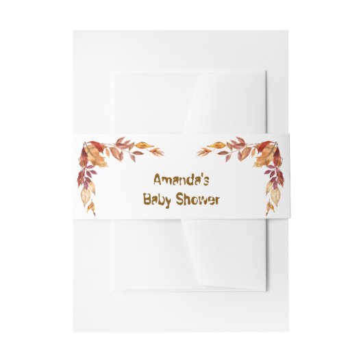 秋ボホ素朴赤ちゃんシャワー 招待状ベリーバンド (正面例)