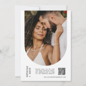 秋ボホ結婚のパンパスグラスアーチ写真QRコード 招待状 (裏面)