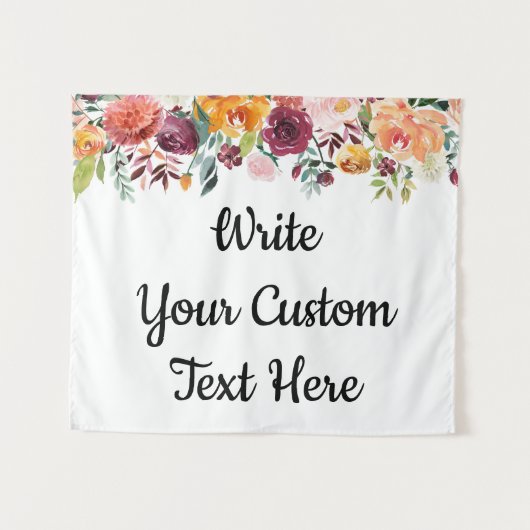 秋ボホ結婚の背景フォトブースプロップデコール タペストリー (正面(横))