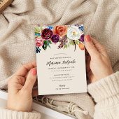 秋ボホ開花ベビーシャワー招待状 招待状