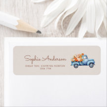 秋ボーイベビーシャワーブルーパンプキントラック