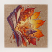 秋ポップ・アートのアップブックパズル ジグソーパズル (横)