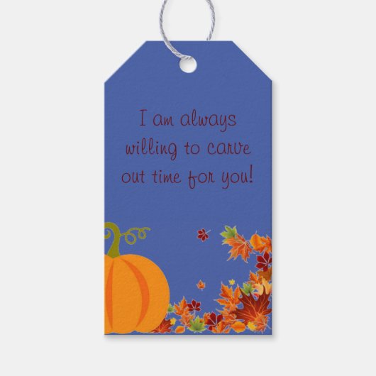 秋ポップ・アートのバイラベル ギフトタグ (正面)