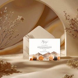 秋マウンテンウェディングRSVPカード 出欠カード