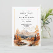 秋マウンテンウォーターカラーレイクサイド結婚ズ 招待状 (スタンド正面)