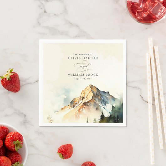 秋マウンテンズ自然エレガントな結婚式 スタンダードカクテルナプキン (インサイチュ)