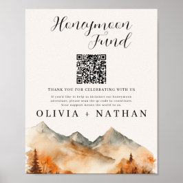 秋マウンテンハネムーン結婚基金のサイン ポスター
