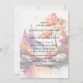 秋マウンテンレイクツリーズウォーター結婚カラー 招待状 (正面)