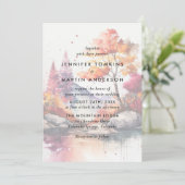 秋マウンテンレイクツリーズウォーター結婚カラー 招待状 (スタンド正面)