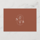 秋マウンテンワイルドフラワーテラコッタ素朴結婚ズ エンクロージャーカード (裏面)