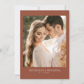 秋マウンテンワイルドフラワーテラコッタ素朴結婚ズ 招待状 (裏面)