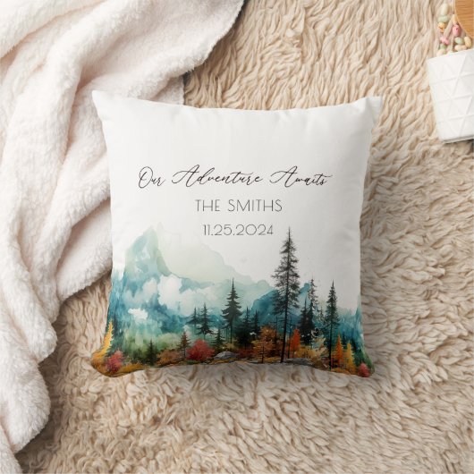 秋マウンテン結婚オルタナティブズゲストブック クッション (ブランケット)