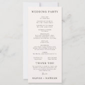 秋マウンテン結婚式 プログラム (裏面)