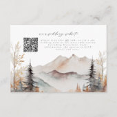 秋マウンテンQRコード結婚の詳細カード エンクロージャーカード (正面)