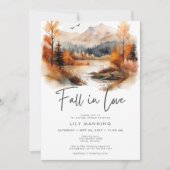 秋マウン素朴テン秋インラブブライダルシャワー 招待状 (正面)