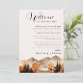 秋マウン結婚テンの週末の旅程カード 招待状 (スタンド正面)