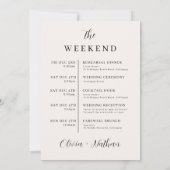 秋マウン結婚テンの週末の旅程カード 招待状 (裏面)