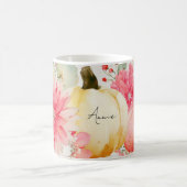 秋マグカップとカボチャと花 コーヒーマグカップ (中央)