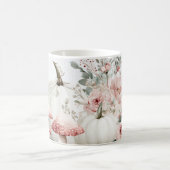 秋マグカップとピンクのカボチャと花 コーヒーマグカップ (中央)