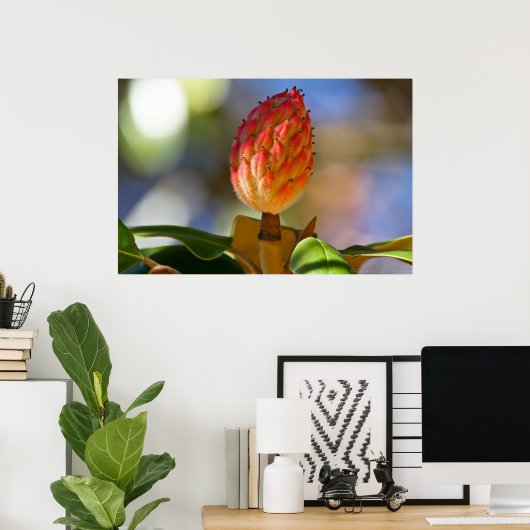 秋マグノリア種子ポッド ポスター (ホームオフィス)