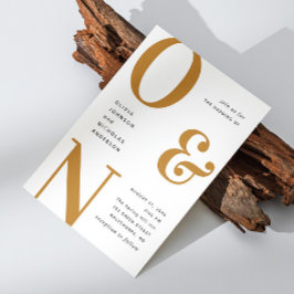 秋マスタードはっきりしたタイポグラフィ結婚のQR詳細 招待状