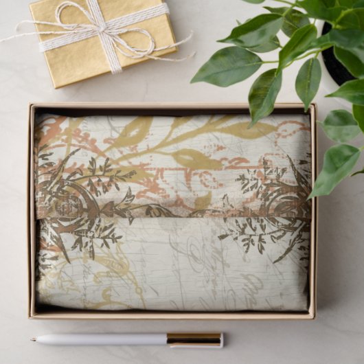 秋マスタードオレンジエフエメラスクリプトデコップアート 薄葉紙 (ギフト)