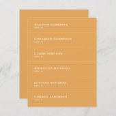 秋マスタードテラコッタ結婚の座席表DIY 招待状 (正面/裏面)