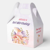 秋マッシュルームピンクパープル誕生日ミディアムゲーブル フェイバーボックス (裏面)