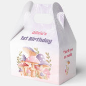 秋マッシュルームピンクパープル1st誕生日ラージゲーブル フェイバーボックス (正面)