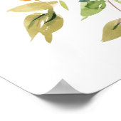 秋マリゴールドフローラ結婚ボホの歓迎サイン ポスター (角)