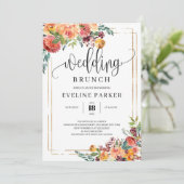 秋マリゴールド結婚オレンジフラワーズブルンチ招待状 招待状 (スタンド正面)