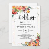 秋マリゴールド結婚オレンジフラワーズブルンチ招待状 招待状 (正面/裏面)