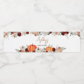 秋マルサラバーガンディフローラパンプキンベビーシャワー ペットボトルラベル (シングルラベル)