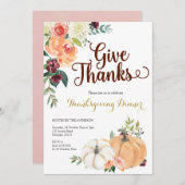 秋マルサラパンプキンサンクスギビングディナー 招待状 (正面/裏面)