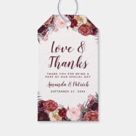 秋マルサラ赤面ピンク牡丹結婚式の引き出物ラベル ギフトタグ