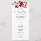 秋マルーン赤面ボホフローラ結婚ズフラットプログラム プログラム (裏面)